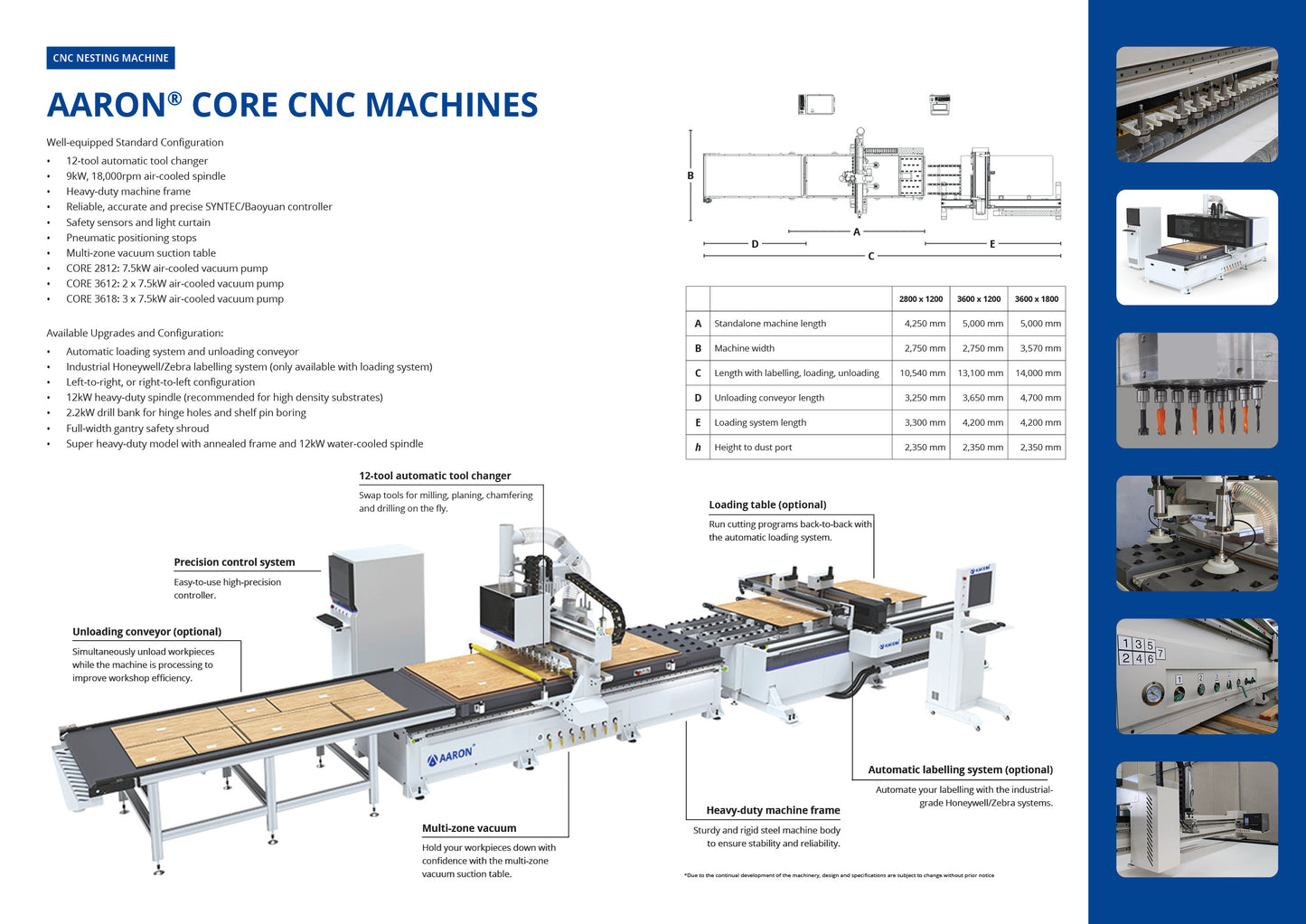 Aaron CORE 2800 x 1200 Standalone CNC Nesting Machine