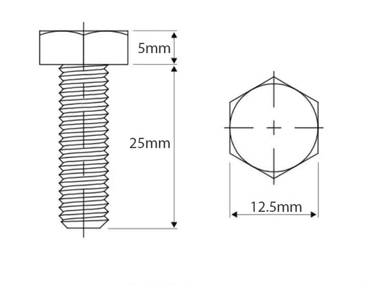 Nylon Hex Head Screws M8x25