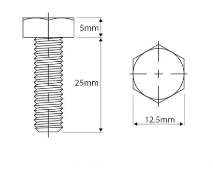 Nylon Hex Head Screws M8x25
