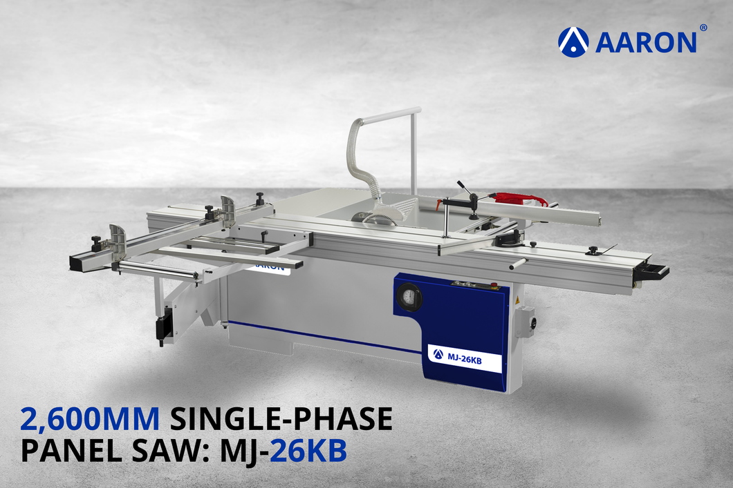 Aaron MJ-26KB - Powerful (5 HP) 2.6m 240V Single-phase Panel Saw