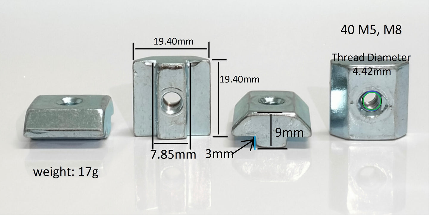 T-Slot Nuts for Aluminum Profile (pack of 20)