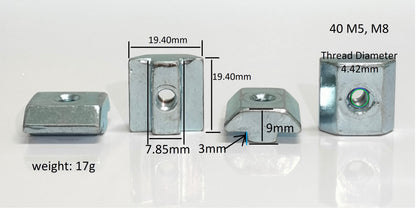 T-Slot Nuts for Aluminum Profile (pack of 20)